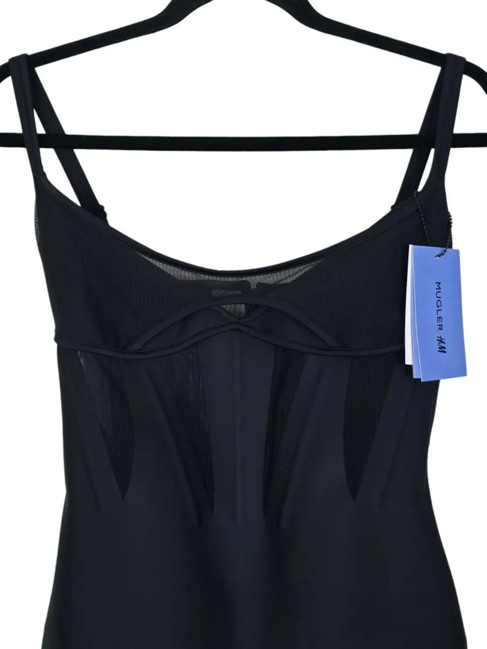 Mugler x H&M Corset Mini Dress Black Bodycon Sheer NWT Size S